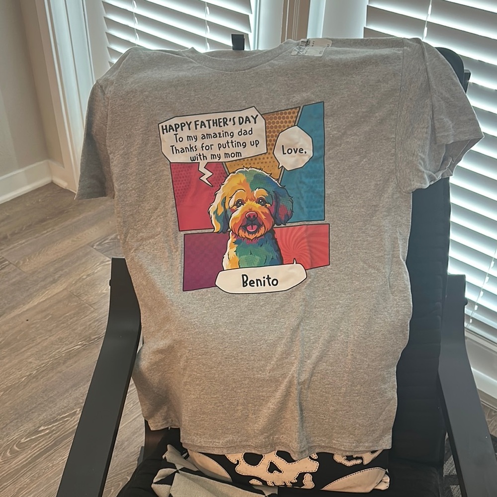 Gildan Gray Cartoon Dog Shirt Clothing & Accessories